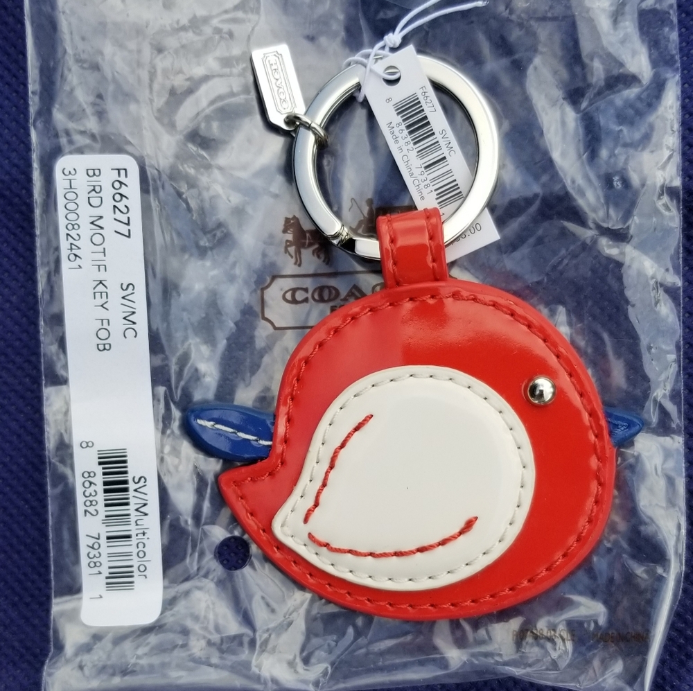 NEW Coach bird motif key fob